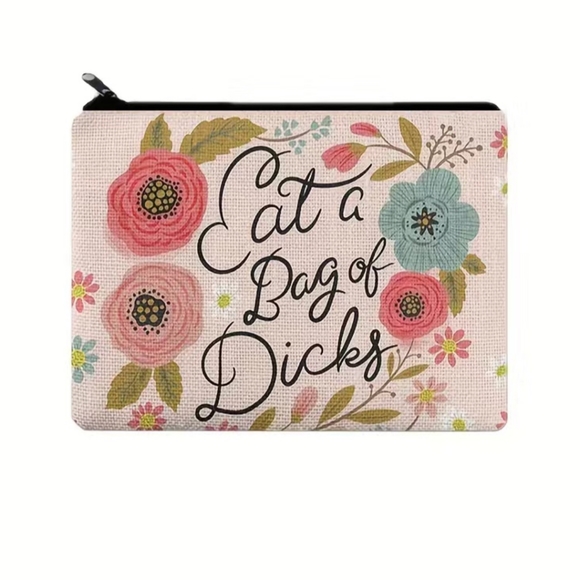 🆕 NIP FUNNY/CUTE SAYINGS COSMETIC POUCH/PURSE ORGANIZER - Picture 1 of 4